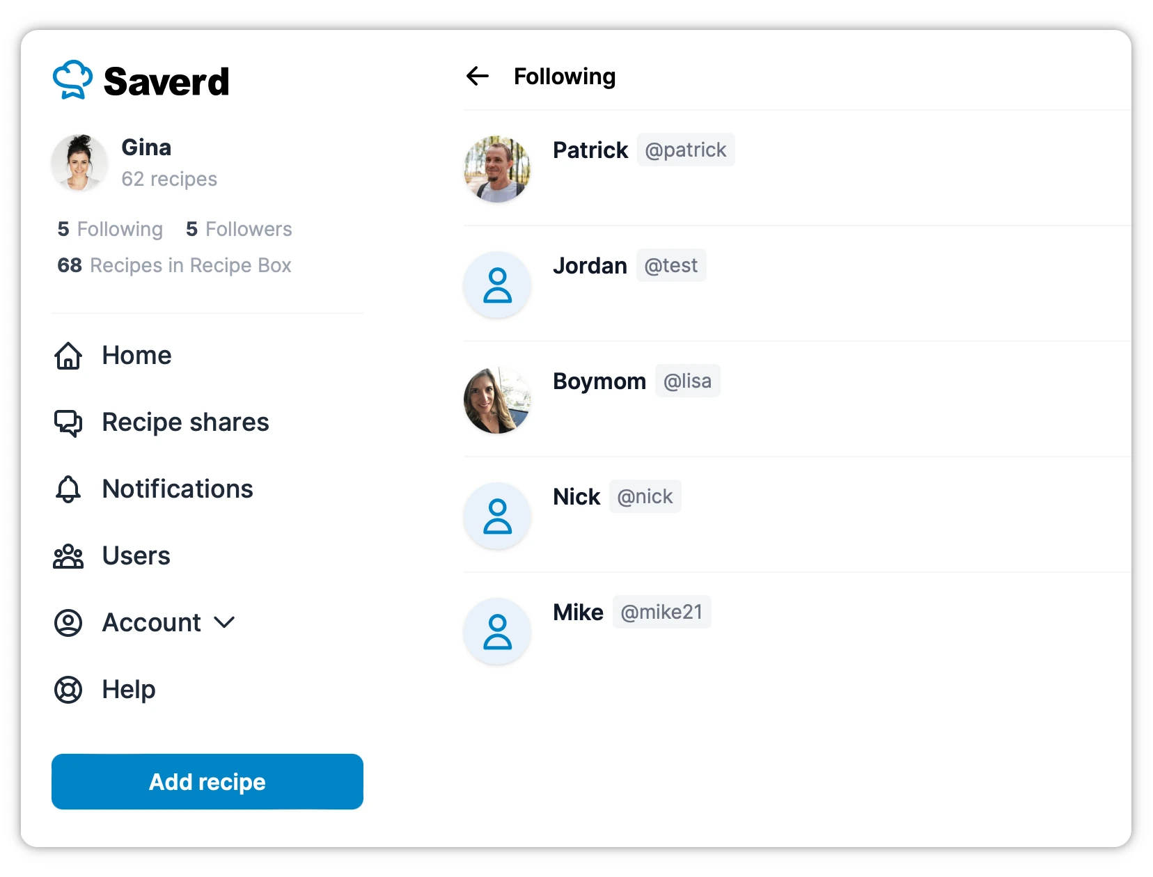 Screenshot showing wfollowers and friends
