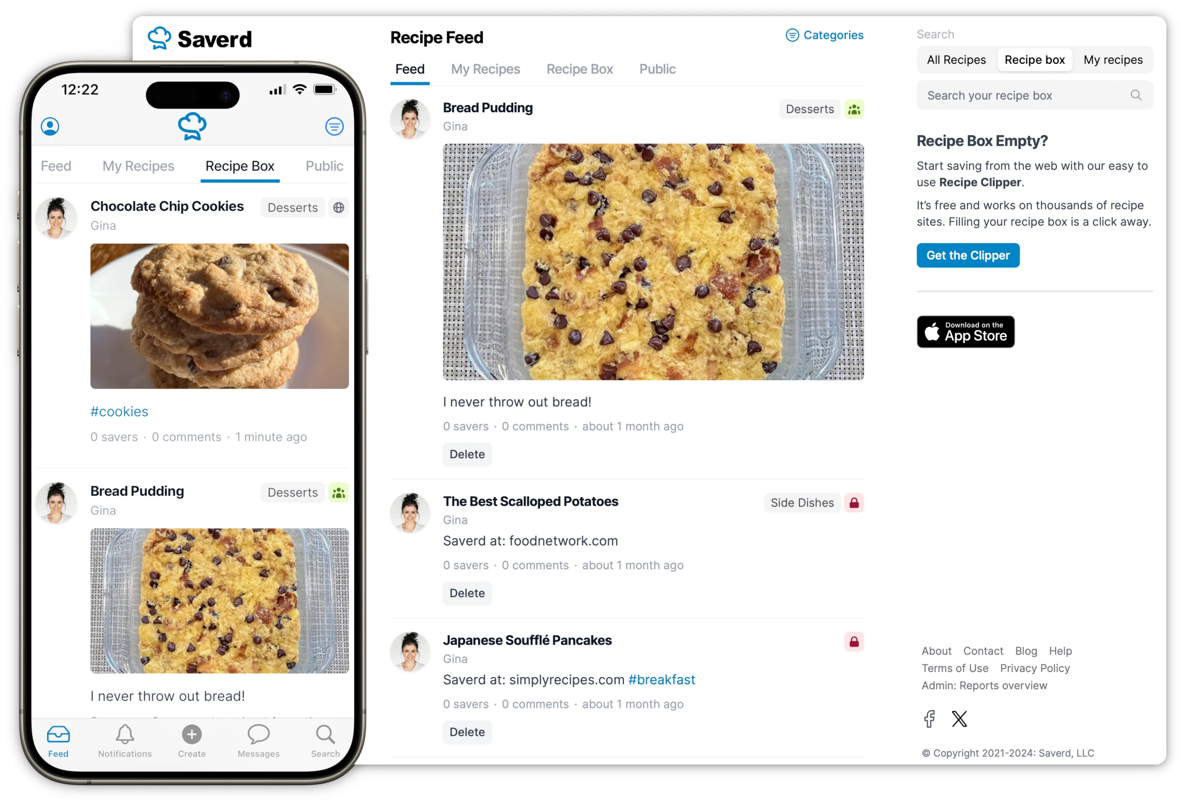 Online recipe organizer mobile app for iphone