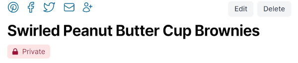 Recipe marked as Private